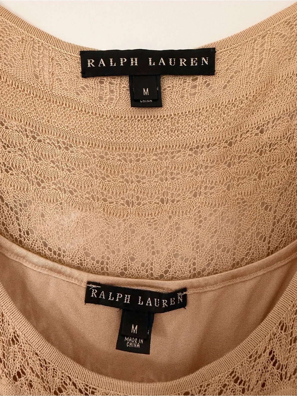 Ralph Lauren Beige silk & lace sheath Midi Tank Dress - Picture 2 of 10